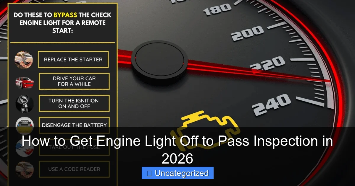 How to Get Engine Light Off to Pass Inspection in 2026