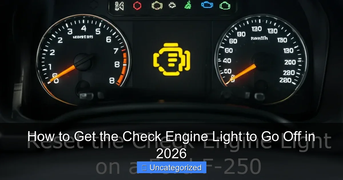 How to Get the Check Engine Light to Go Off in 2026