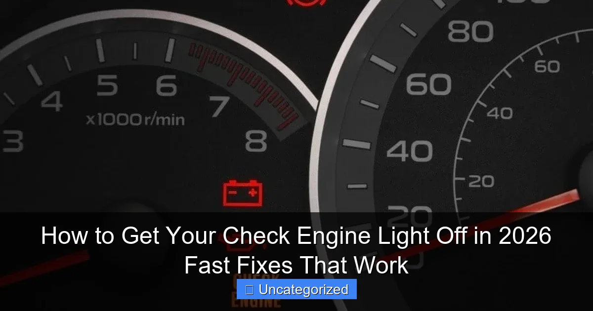 How to Get Your Check Engine Light Off in 2026 Fast Fixes That Work