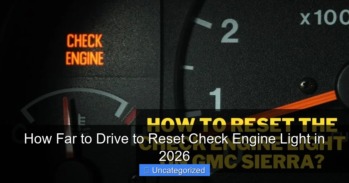 How Far to Drive to Reset Check Engine Light in 2026