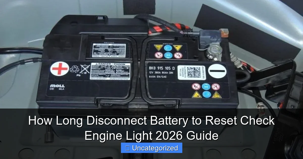 How Long Disconnect Battery to Reset Check Engine Light 2026 Guide