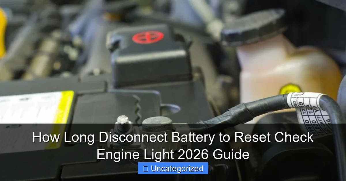 How Long Disconnect Battery to Reset Check Engine Light 2026 Guide
