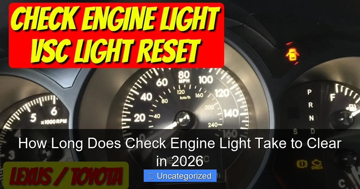 How Long Does Check Engine Light Take to Clear in 2026