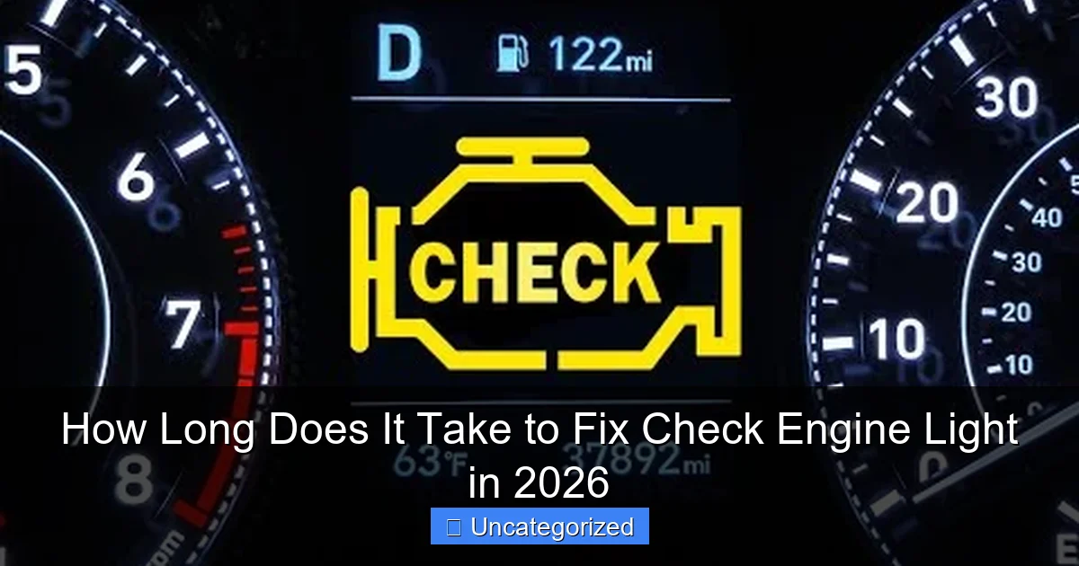 How Long Does It Take to Fix Check Engine Light in 2026