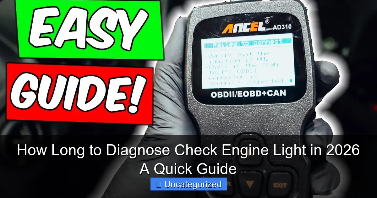 How Long to Diagnose Check Engine Light in 2026 A Quick Guide