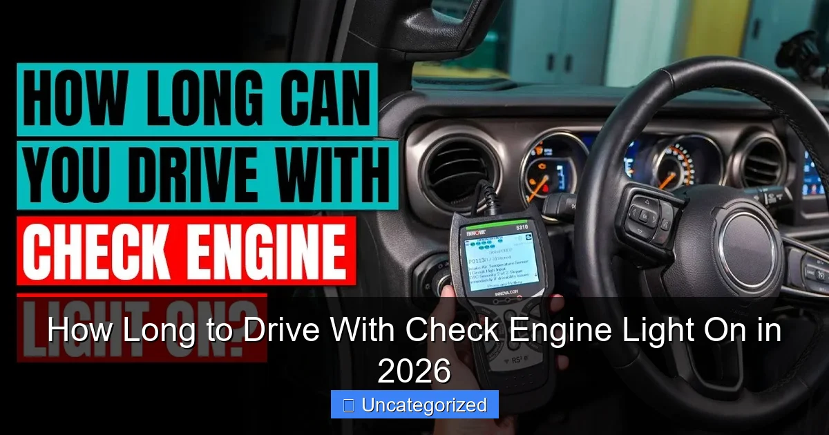 How Long to Drive With Check Engine Light On in 2026