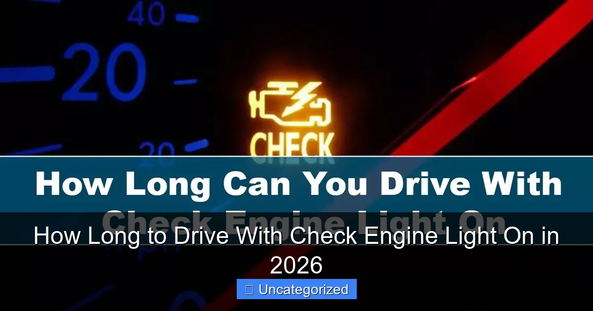 How Long to Drive With Check Engine Light On in 2026