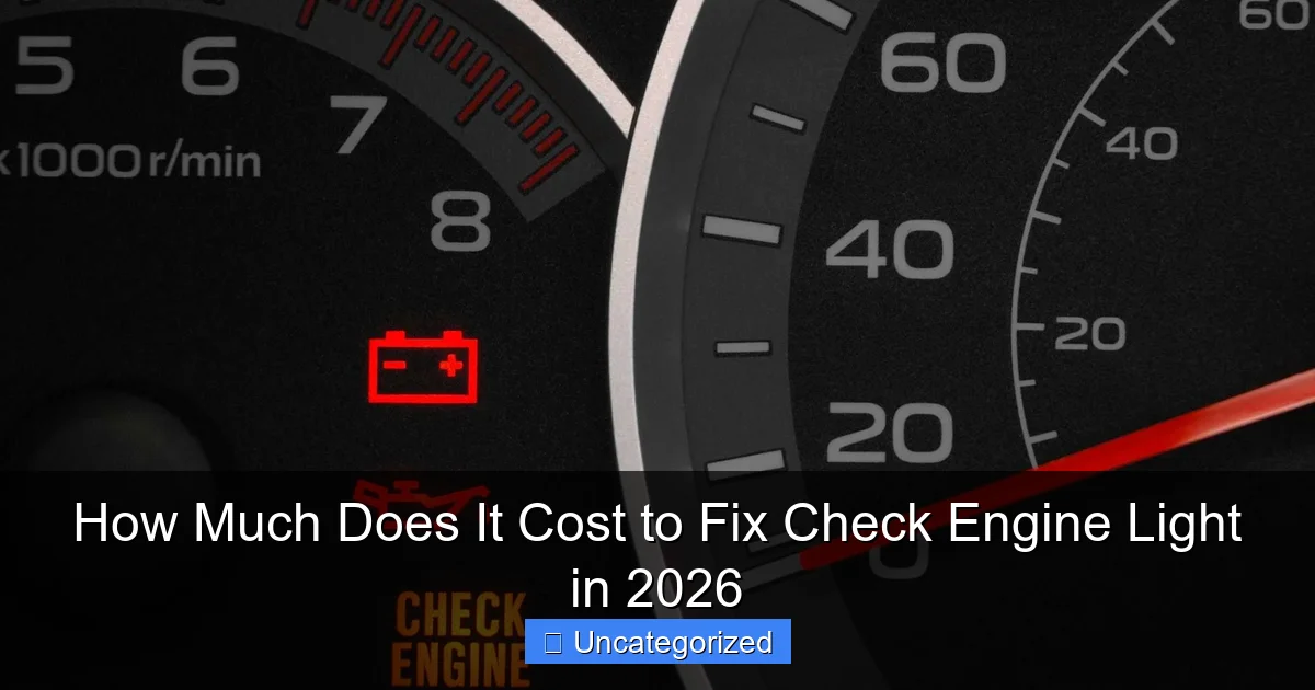 How Much Does It Cost to Fix Check Engine Light in 2026