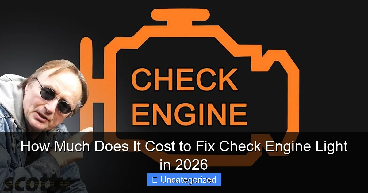 How Much Does It Cost to Fix Check Engine Light in 2026