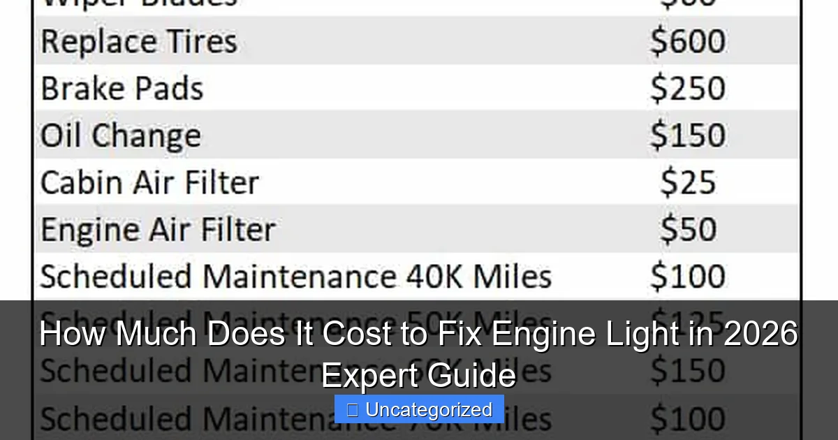 How Much Does It Cost to Fix Engine Light in 2026 Expert Guide