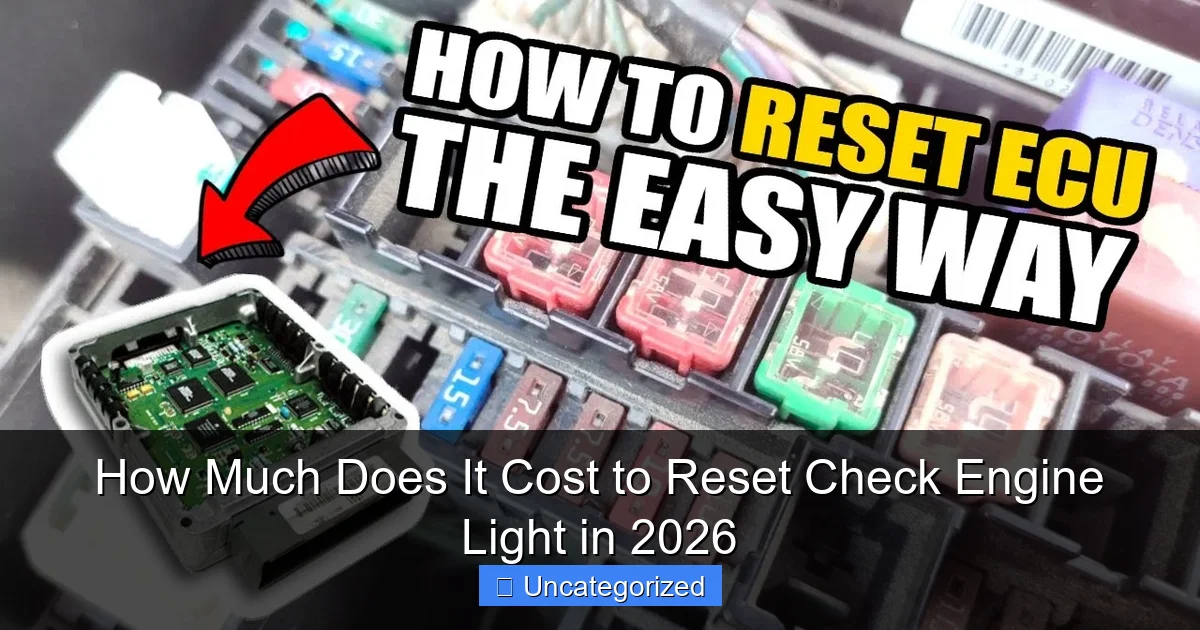 How Much Does It Cost to Reset Check Engine Light in 2026