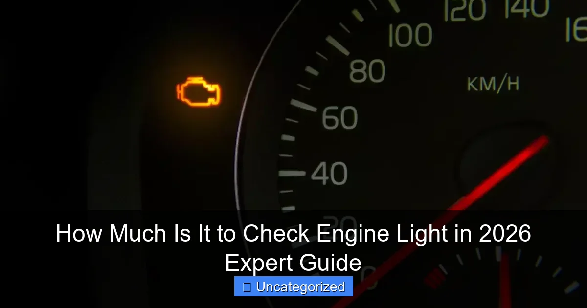How Much Is It to Check Engine Light in 2026 Expert Guide