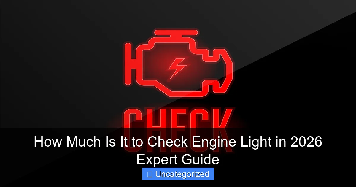How Much Is It to Check Engine Light in 2026 Expert Guide