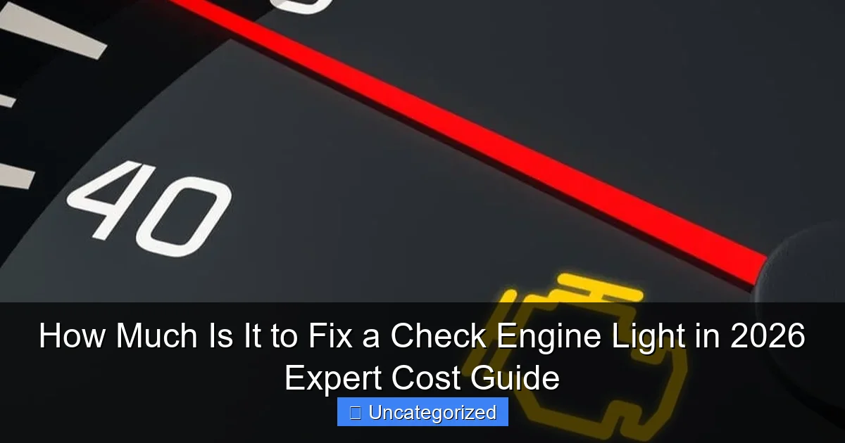 How Much Is It to Fix a Check Engine Light in 2026 Expert Cost Guide