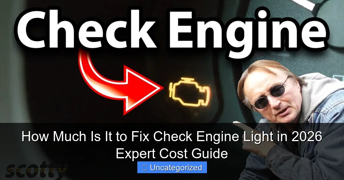 How Much Is It to Fix Check Engine Light in 2026 Expert Cost Guide
