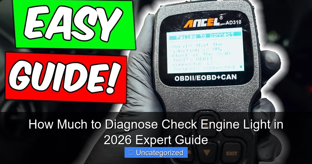 How Much to Diagnose Check Engine Light in 2026 Expert Guide
