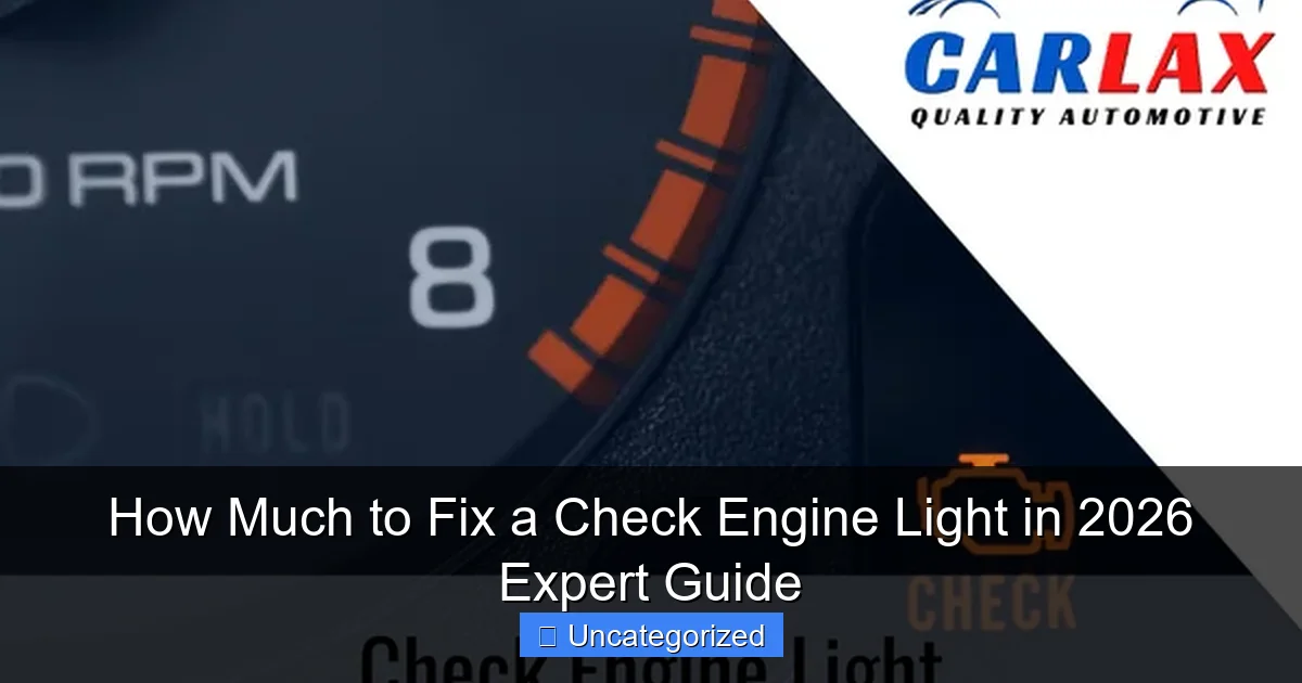 How Much to Fix a Check Engine Light in 2026 Expert Guide