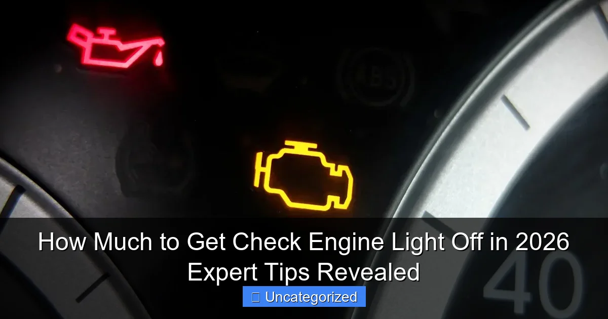 How Much to Get Check Engine Light Off in 2026 Expert Tips Revealed