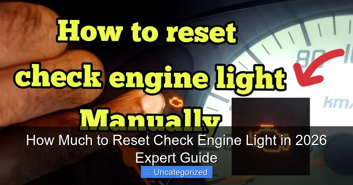 How Much to Reset Check Engine Light in 2026 Expert Guide