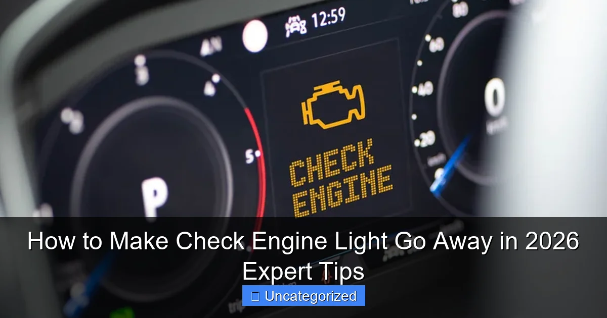 How to Make Check Engine Light Go Away in 2026 Expert Tips