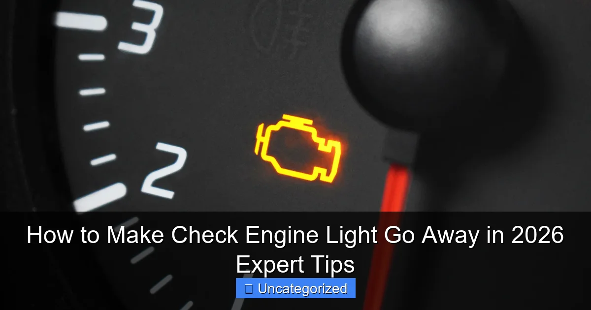How to Make Check Engine Light Go Away in 2026 Expert Tips