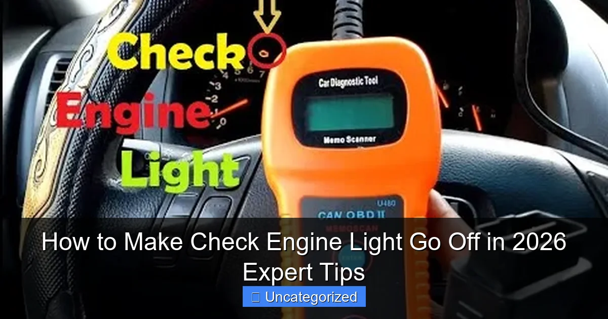 How to Make Check Engine Light Go Off in 2026 Expert Tips