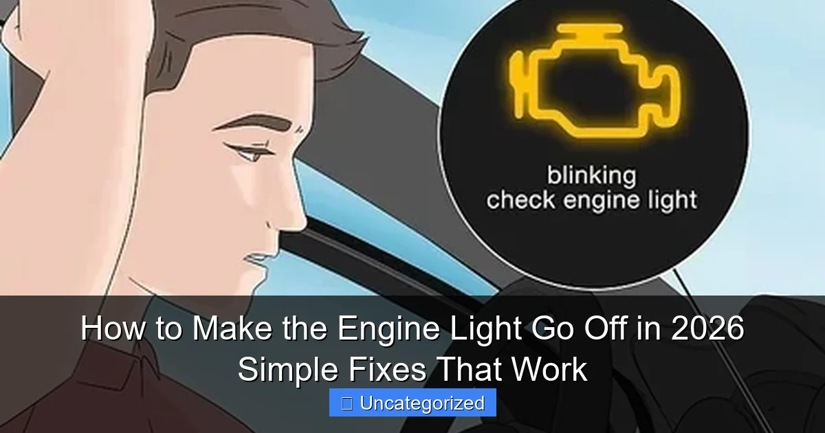 How to Make the Engine Light Go Off in 2026 Simple Fixes That Work