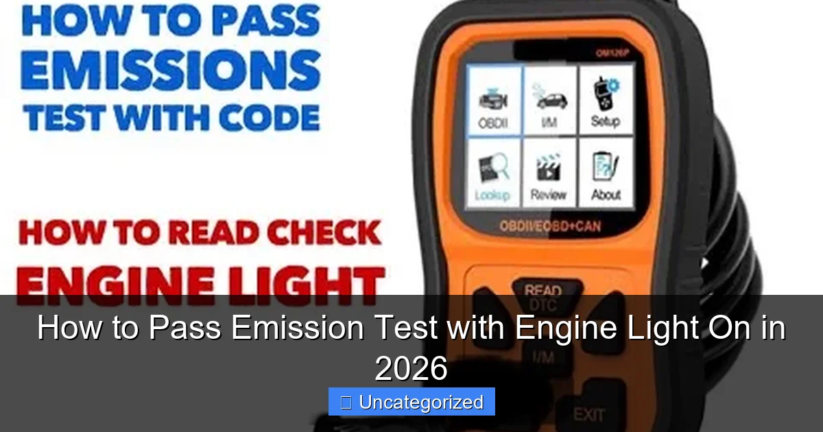 How to Pass Emission Test with Engine Light On in 2026