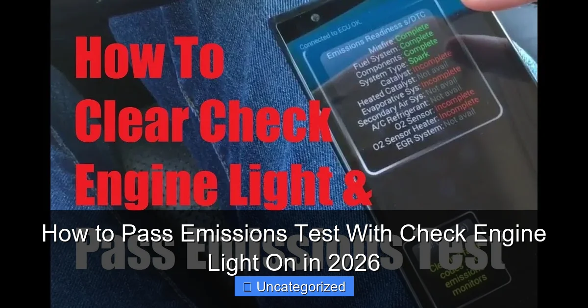 How to Pass Emissions Test With Check Engine Light On in 2026