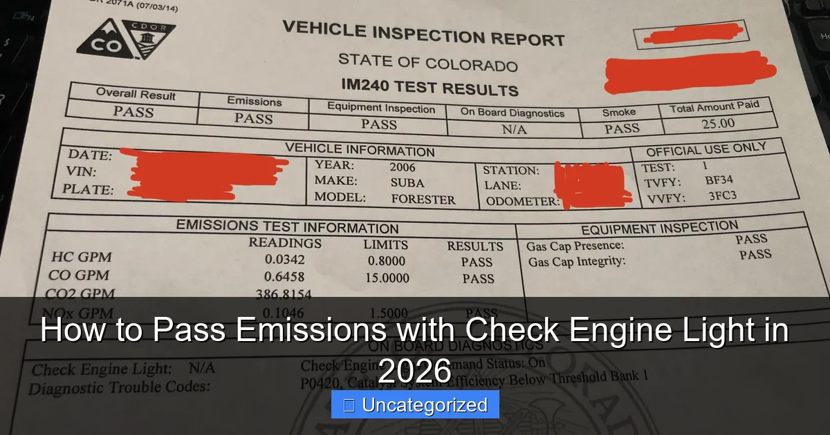 How to Pass Emissions with Check Engine Light in 2026