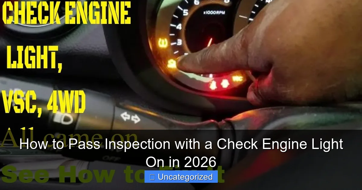 How to Pass Inspection with a Check Engine Light On in 2026