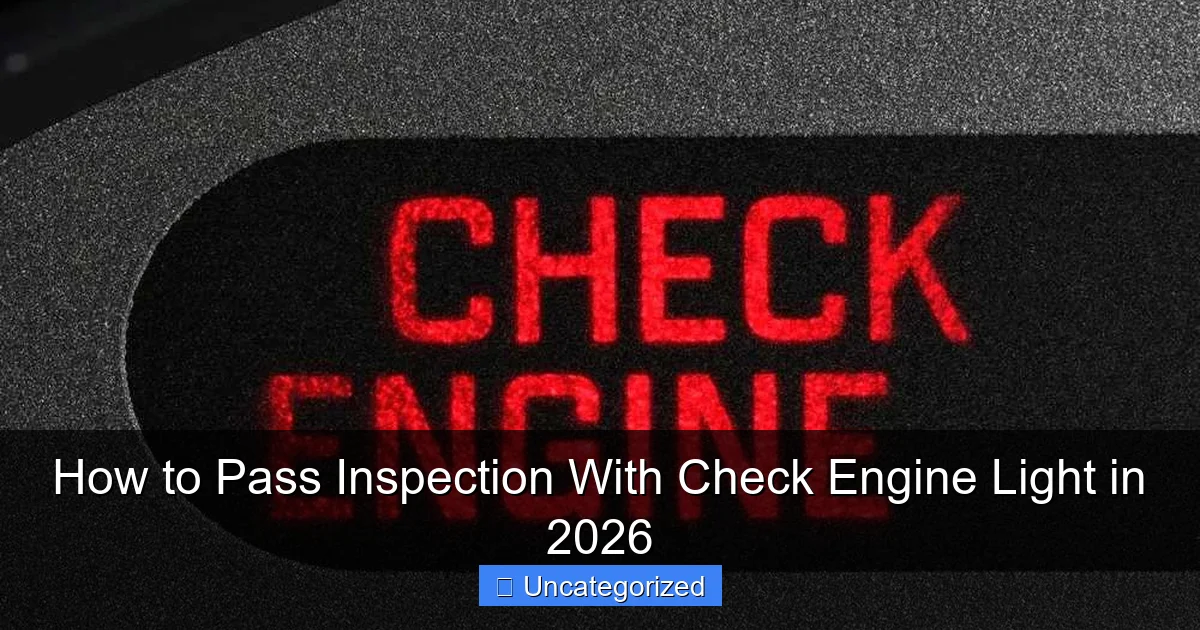 How to Pass Inspection With Check Engine Light in 2026