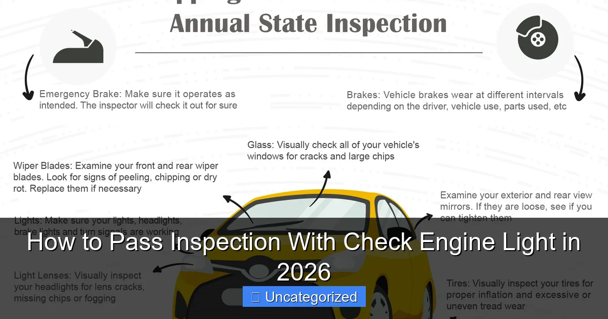 How to Pass Inspection With Check Engine Light in 2026