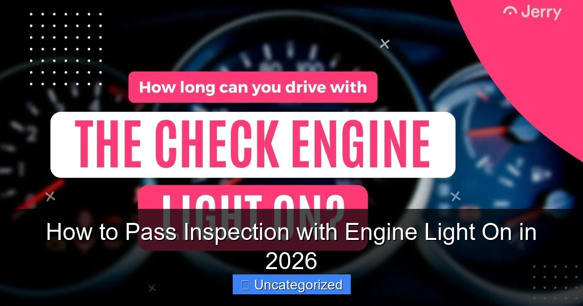 How to Pass Inspection with Engine Light On in 2026