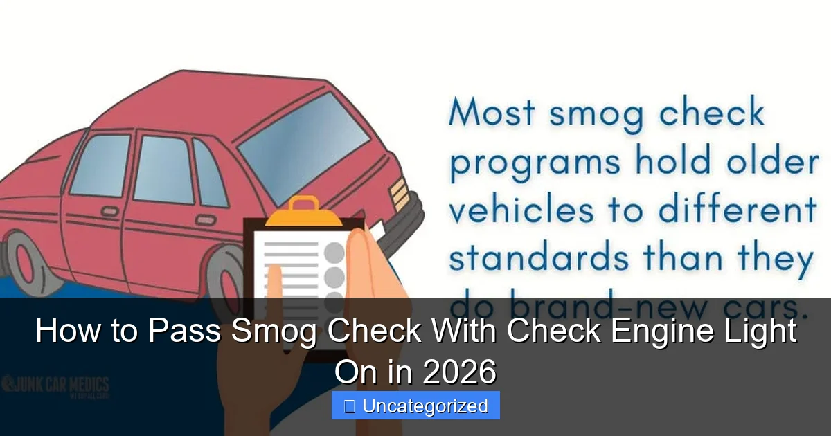 How to Pass Smog Check With Check Engine Light On in 2026