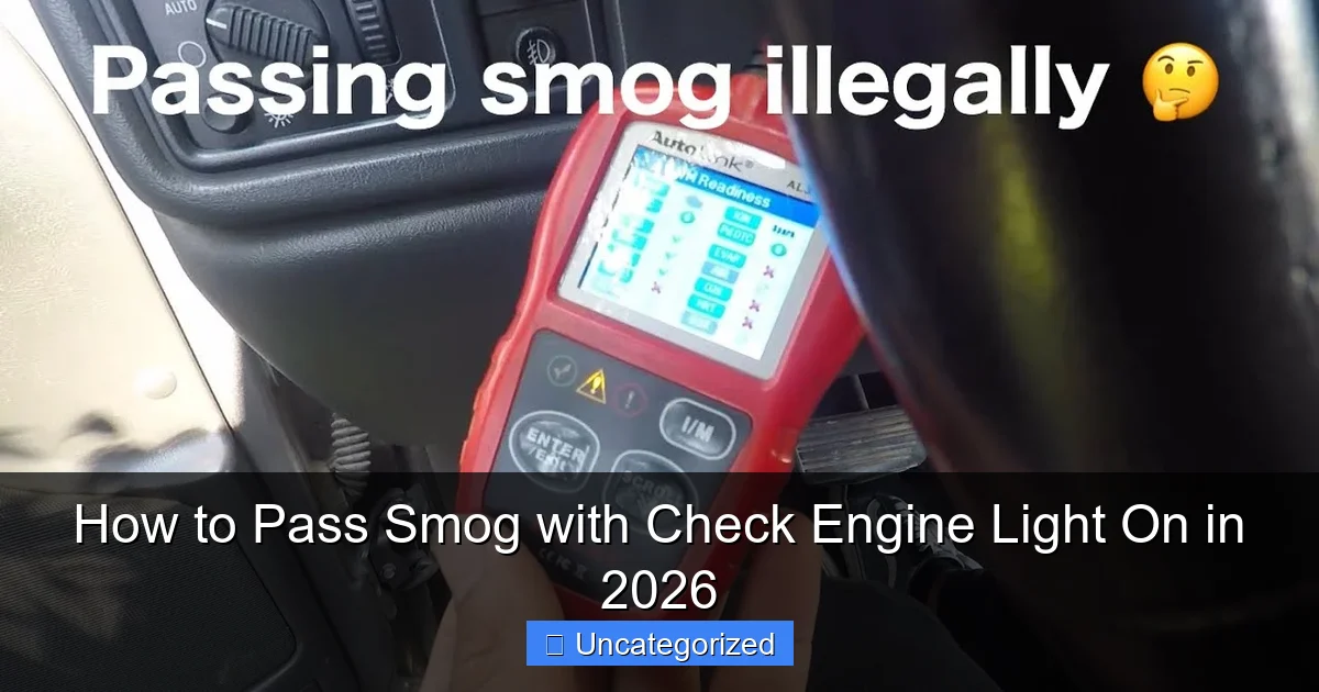 How to Pass Smog with Check Engine Light On in 2026