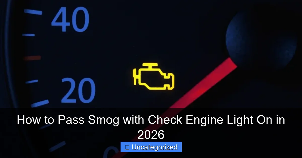 How to Pass Smog with Check Engine Light On in 2026