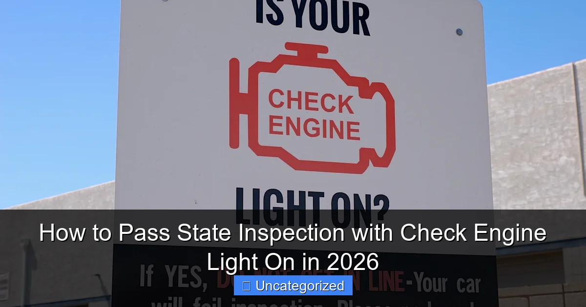 How to Pass State Inspection with Check Engine Light On in 2026