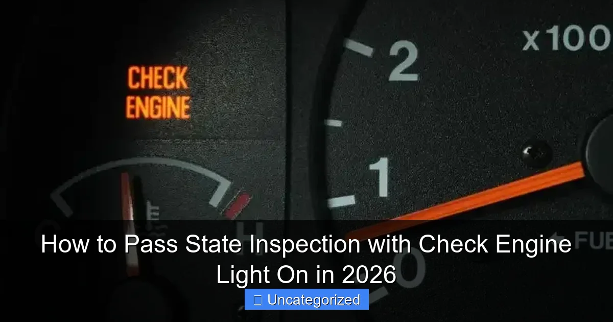 How to Pass State Inspection with Check Engine Light On in 2026