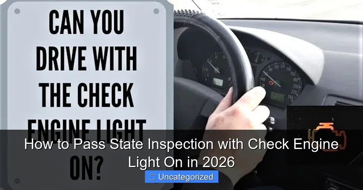 How to Pass State Inspection with Check Engine Light On in 2026