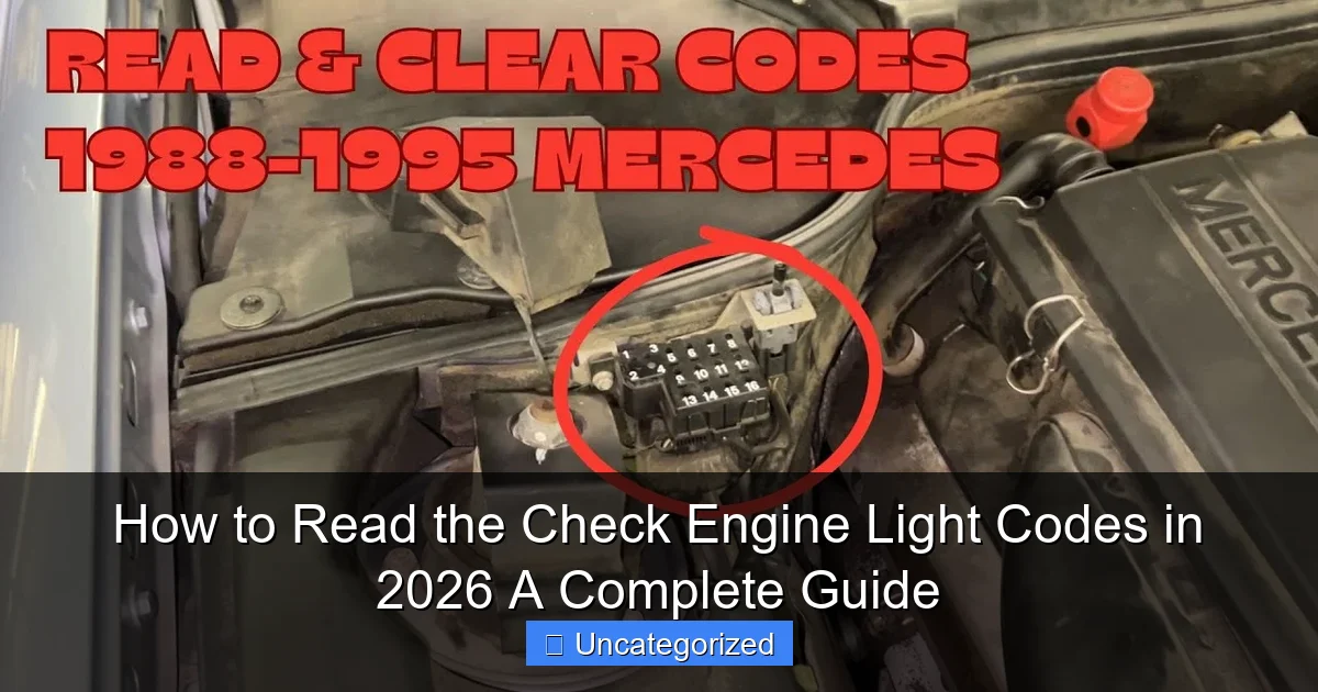 How to Read the Check Engine Light Codes in 2026 A Complete Guide