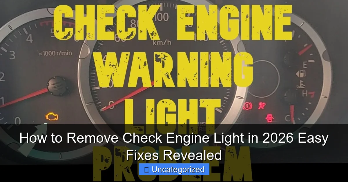 How to Remove Check Engine Light in 2026 Easy Fixes Revealed