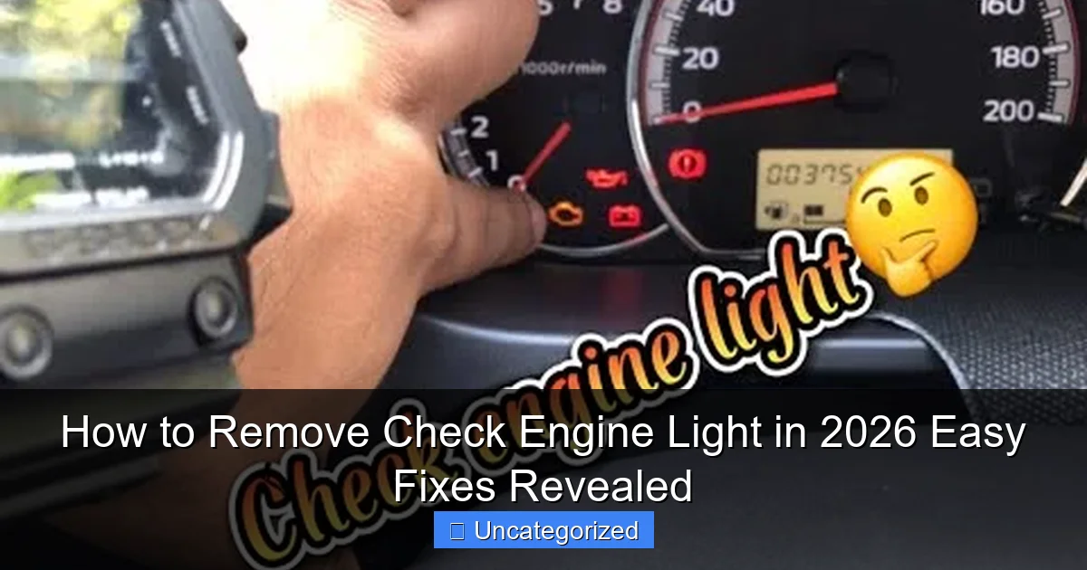How to Remove Check Engine Light in 2026 Easy Fixes Revealed