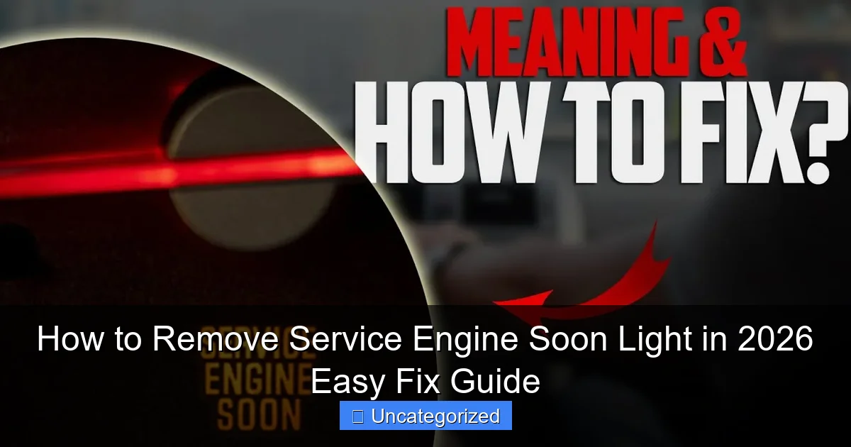 How to Remove Service Engine Soon Light in 2026 Easy Fix Guide