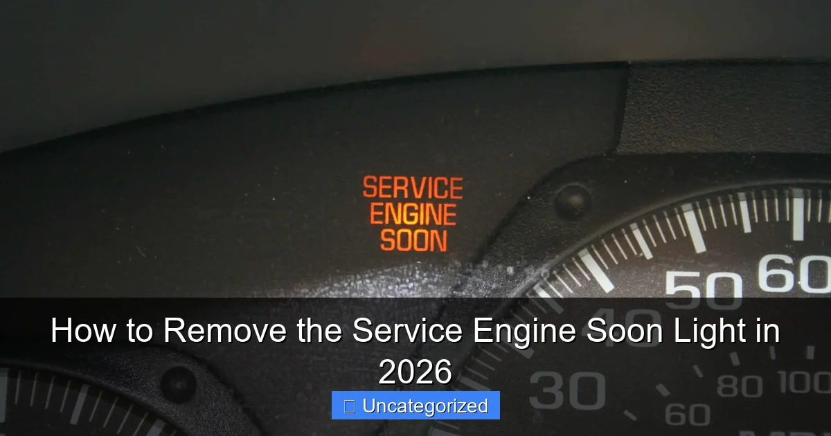 How to Remove the Service Engine Soon Light in 2026