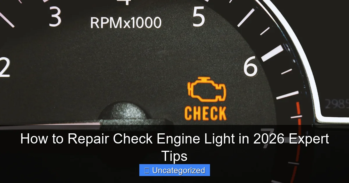 How to Repair Check Engine Light in 2026 Expert Tips