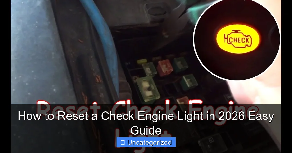 How to Reset a Check Engine Light in 2026 Easy Guide