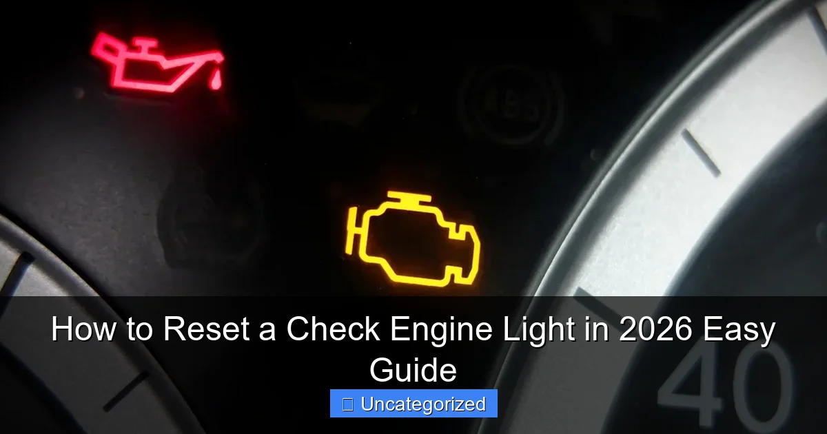 How to Reset a Check Engine Light in 2026 Easy Guide