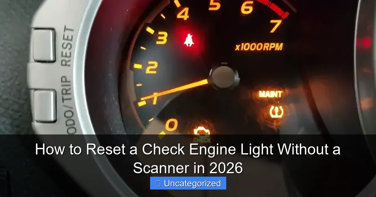 How to Reset a Check Engine Light Without a Scanner in 2026
