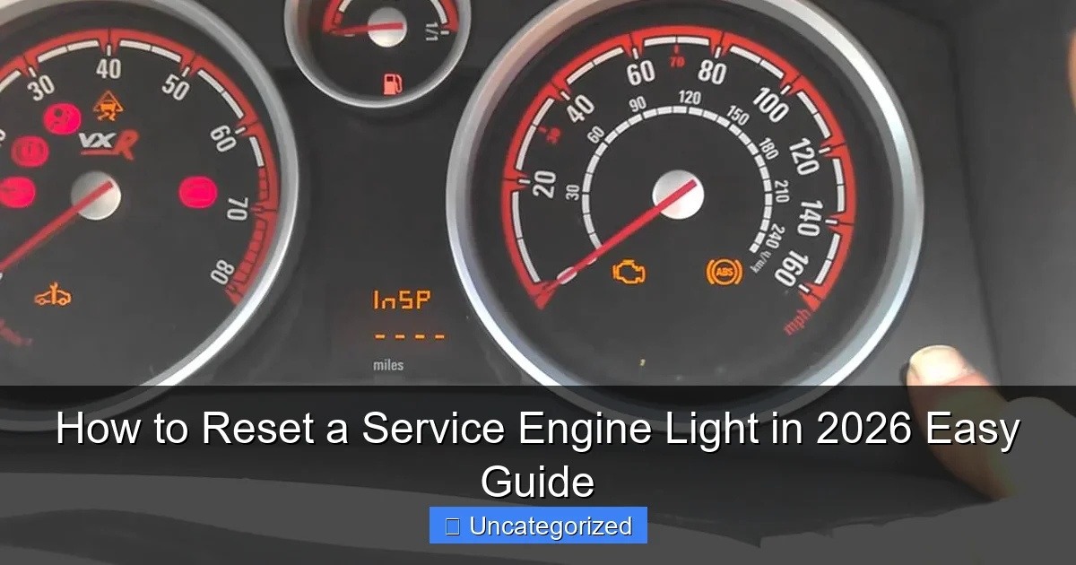 How to Reset a Service Engine Light in 2026 Easy Guide
